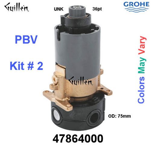Grohe 47864000;;__ UNK 36pt; Pressure balance cartridge control unit kit # 2 for two applications and turn off; in Unfinish