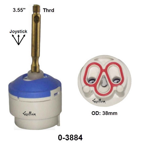 Hamat 0-3884;;__ 2.55in Thrd; Single lever cartridge with Joystick; in Unfinish