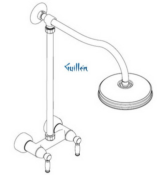 Hansgrohe; 06129; Showerpipes dual lever handle wall mount; Series Retroaktiv
