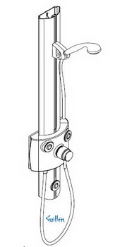 Hansgrohe Axor; 06429; Shower Panel III thermostatic single lever handle wall mount; Series Interaktiv S