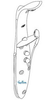 Hansgrohe Axor; 26301; Shower Panel thermostatic single cube handle wall mount; Series Pharo, Helis