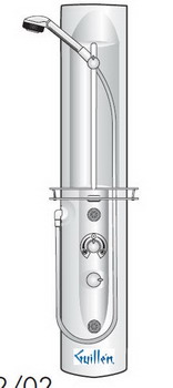 Hansgrohe Axor; 26345; Shower Panel thermostatic single cube handle wall mount; Series Pharo, Comfort