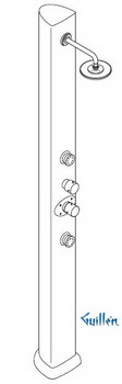Hansgrohe Axor; 29118; Shower Column thermostatic single cube handle wall mount; Series Pharo