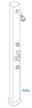 Hansgrohe Axor; 29800; Shower Column thermostatic single cube handle wall mount; Series Pharo