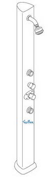 Hansgrohe Axor; 29801; Shower Column thermostatic single cube handle wall mount; Series Pharo