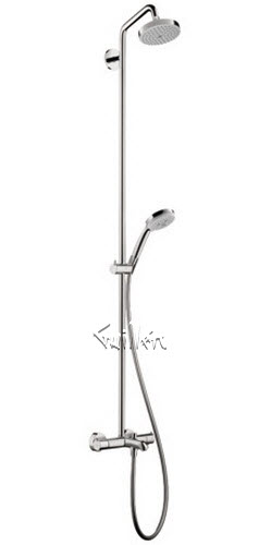 Hansgrohe 27143001; Croma; showerpipe tub / shower thermostatic exposed shower; in Chrome