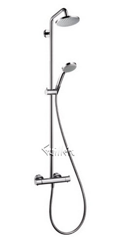 Hansgrohe 27169001; Croma; showerpipe thermostatic exposed shower; in Chrome