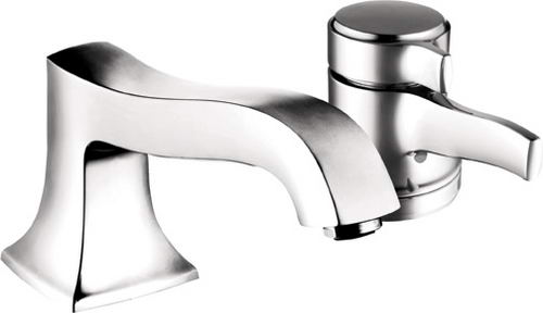 Hansgrohe Axor; 04141; Tub deck filler valve trim 2 hole thermostatic single lever handle; Series Metris C