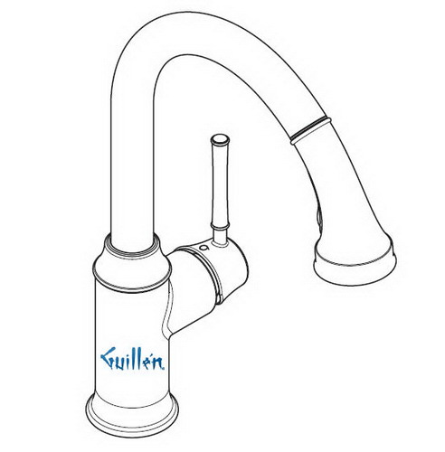 Hansgrohe; 04215; Kitchen faucet single lever handle high spout with pull down sprayhead for 1 hole; Series Talis C