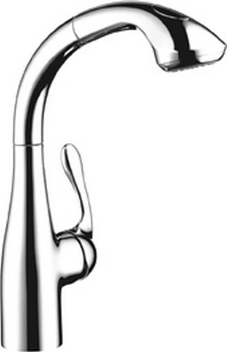 Hansgrohe; 06461; Kitchen faucet single lever handle high spout with pull out sprayhead for 1 hole; Series Allegro E