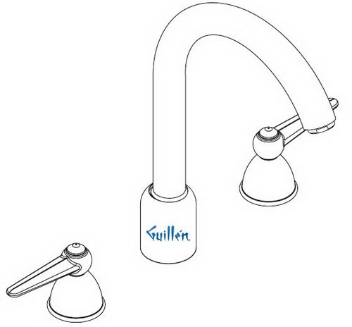 Hansgrohe; 06554; Kitchen faucet dual lever handle high spout with side sprayhead for 3 hole; Series 1901, Monsoon
