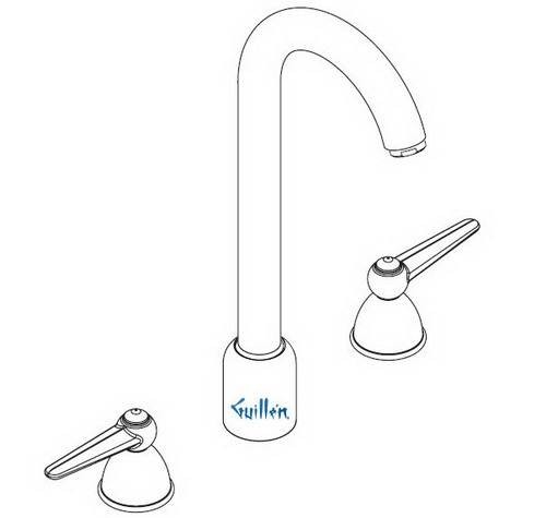 Hansgrohe; 06555; Bar faucet dual lever handle high spout for 3 hole; Series 1901, Monsoon