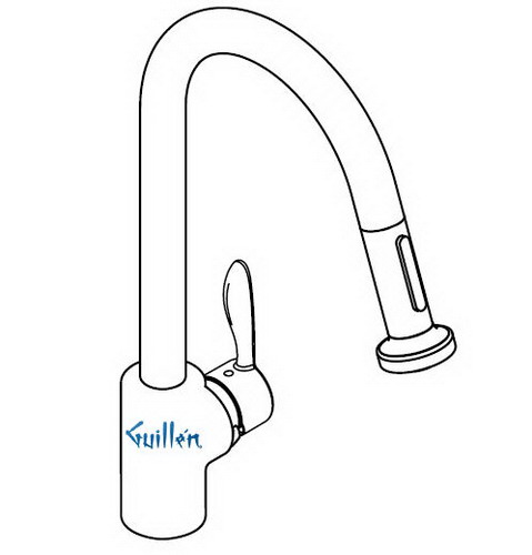 Hansgrohe; 06697; Kitchen faucet single lever handle high spout with pull down sprayhead for 1 hole; Series Solaris, Stratos, Metro, Monsoon