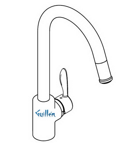 Hansgrohe; 06698; Kitchen faucet single lever handle high spout with pull down sprayhead for 1 hole; Series Solaris, Stratos, Metro, Monsoon, Interaktiv S