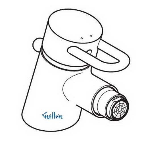 Hansgrohe Axor; 13250; Bidet faucet sinlge hole and loop handle with front spray; Series Uno