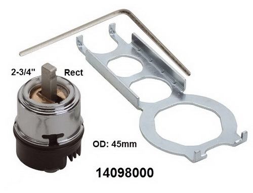 Hansgrohe 14098000; Axor;__ 2-3/4in Rect; Single lever cartridge; in Unfinish