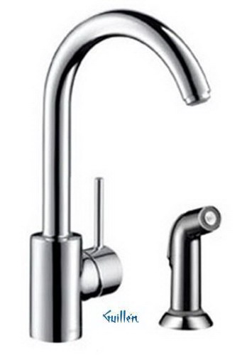 Hansgrohe Axor; 14876; Kitchen faucet single lever handle with side sprayhead for 2 hole; Series Puro