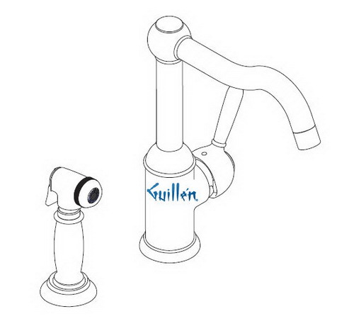 Hansgrohe Axor; 14886; Kitchen faucet single lever handle high spout with side sprayhead for 2 hole; Series Carlton