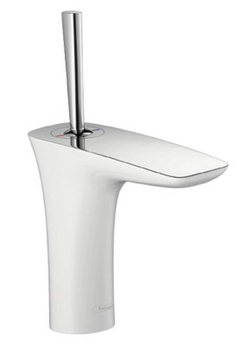 Hansgrohe 15074401 Pura Vida; single hole faucet w/drain; in white / chrome