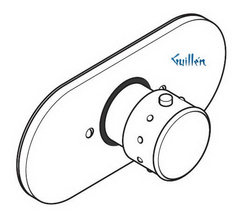 Hansgrohe Axor; 15376; Shower thermostatic mixing valve trim with knob handle; Series Mondial