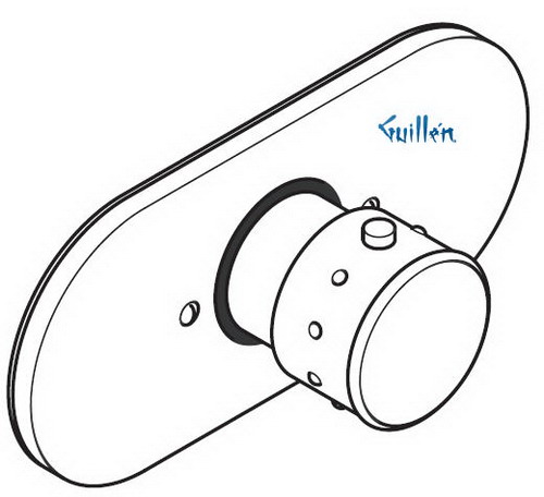 Hansgrohe Axor; 15378; Shower thermostatic mixing valve trim with knob handle; Series Mondial