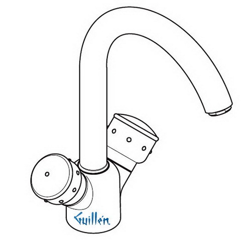 Hansgrohe; 15830; Kitchen faucet dual knob handle high spout for 1 hole; Series Mondial, Uno, Duo