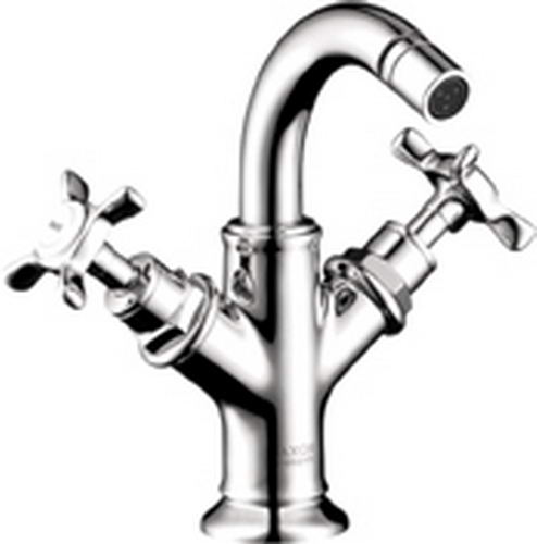 Hansgrohe Axor; 16520; Bidet faucet sinlge hole and dual cross handles with front spray; Series Montreux