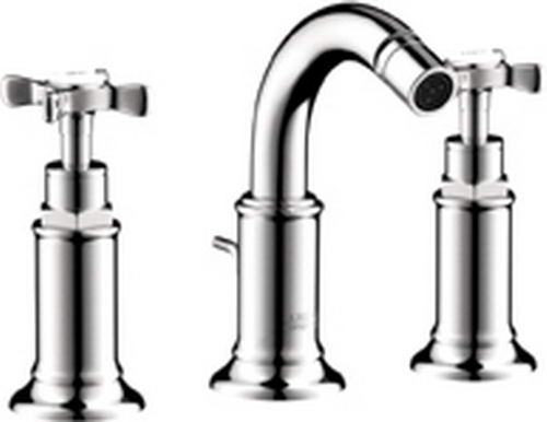Hansgrohe Axor; 16523; Bidet faucet widespread dual cross handles with front spray; Series Montreux