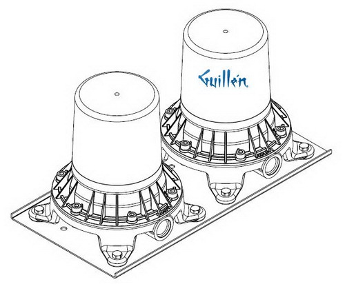 Hansgrohe Axor; 16549; Tub filler valve rough for dual handles floor mount; Series Axor