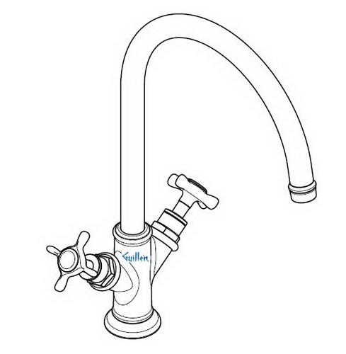 Hansgrohe; 16802; Kitchen faucet dual cross handle high spout for 1 hole; Series Montreux