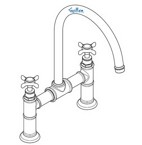 Hansgrohe Axor; 16803; Kitchen faucet dual cross handle high spout for 3 hole; Series Montreux
