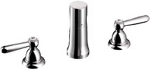 Hansgrohe Axor; 17225; Bidet faucet trim widespread dual lever handles with vertical spray and vaccum breaker; Series Carlton