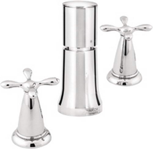 Hansgrohe Axor; 17226; Bidet faucet trim widespread dual cross handles with vertical spray and vaccum breaker; Series Carlton
