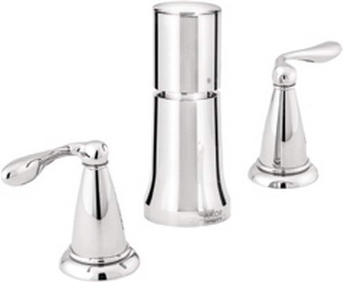 Hansgrohe Axor; 17227; Bidet faucet trim widespread dual lever handles with vertical spray and vaccum breaker; Series Carlton