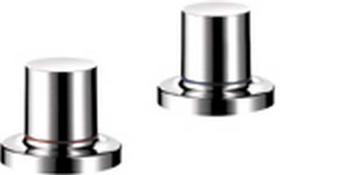 Hansgrohe Axor; 18480; Tub deck filler valve 2 hole thermostatic dual cube handle; Series Massaud