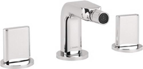 Hansgrohe; 31263; Bidet faucet widespread dual flat handles with front spray; Series Metris