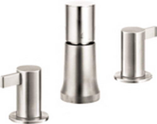 Hansgrohe Axor; 35220; Bidet faucet trim widespread dual lever handles with vertical spray and vaccum breaker; Series Steel