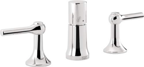 Hansgrohe Axor; 37225; Bidet faucet trim widespread dual lever handles with vertical spray and vaccum breaker; Series Terrano