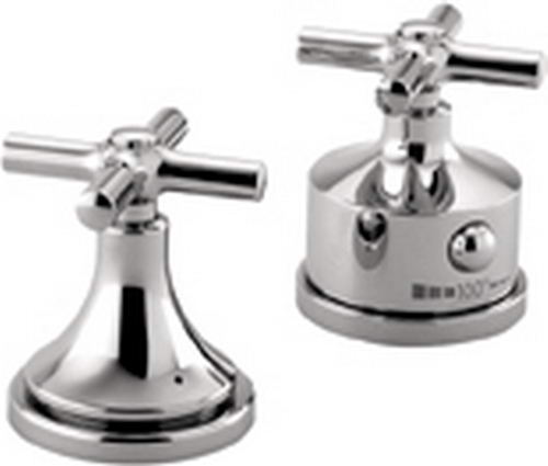 Hansgrohe Axor; 37480; Tub deck filler valve 2 hole thermostatic dual cross handle; Series Terrano