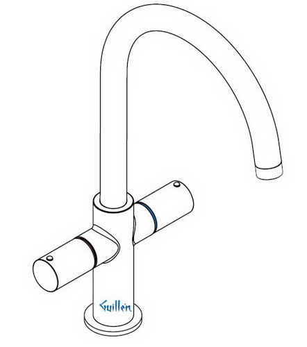 Hansgrohe Axor; 38840; Kitchen faucet dual cube handle high spout for 1 hole; Series Uno