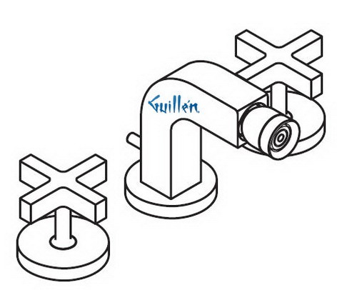 Hansgrohe Axor; 39233; Bidet faucet widespread dual cross handles with front spray; Series Citterio
