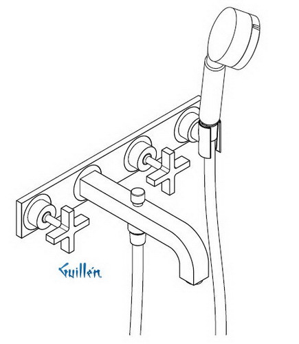 Hansgrohe Axor; 39441; Tub filler valve dual cross handle wall mount; Series Citterio