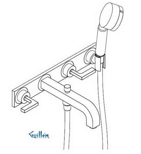 Hansgrohe Axor; 39442; Tub filler valve dual lever handle wall mount; Series Citterio