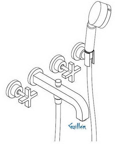 Hansgrohe Axor; 39447; Tub filler valve dual cross handle wall mount; Series Citterio