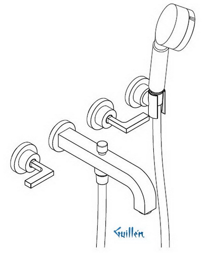 Hansgrohe Axor; 39448; Tub filler valve dual lever handle wall mount; Series Citterio