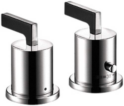 Hansgrohe Axor; 39482; Tub deck filler valve 2 hole thermostatic dual lever handle; Series Citterio