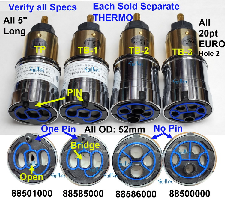 Hansgrohe 88500000;;__ 5in 20pt; Thermostatic cartridge TB3 TB III; in Unfinish; Replaces 30681510