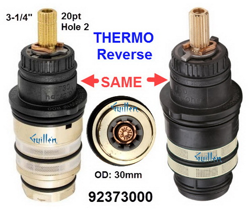 Hansgrohe 92373000;;__ 3-1/4in 20pt; Thermostatic cartridge reverse; in Unfinish. for 98282000