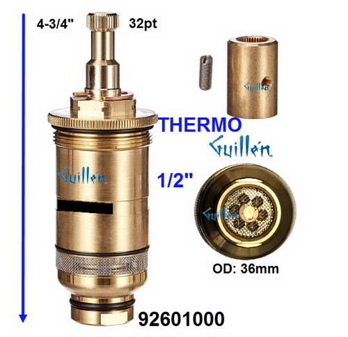 Hansgrohe 92601000;;__ 4-3/4in 32pt; Thermostatic cartridge for 1/2in valve; in Unfinish
