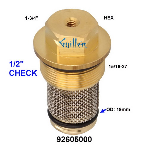 Hansgrohe 92605000;;__ 1-3/4in HEX; Check valve 1/2 inch; in Unfinish